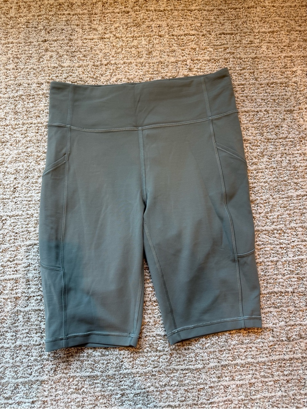 lululemon athletica Olive Green High-Rise Bike Shorts with Pockets